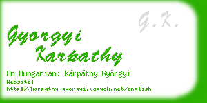 gyorgyi karpathy business card
